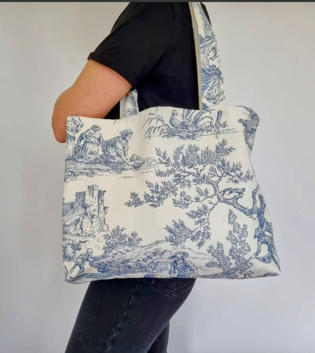 Sac cabas toile de Jouy