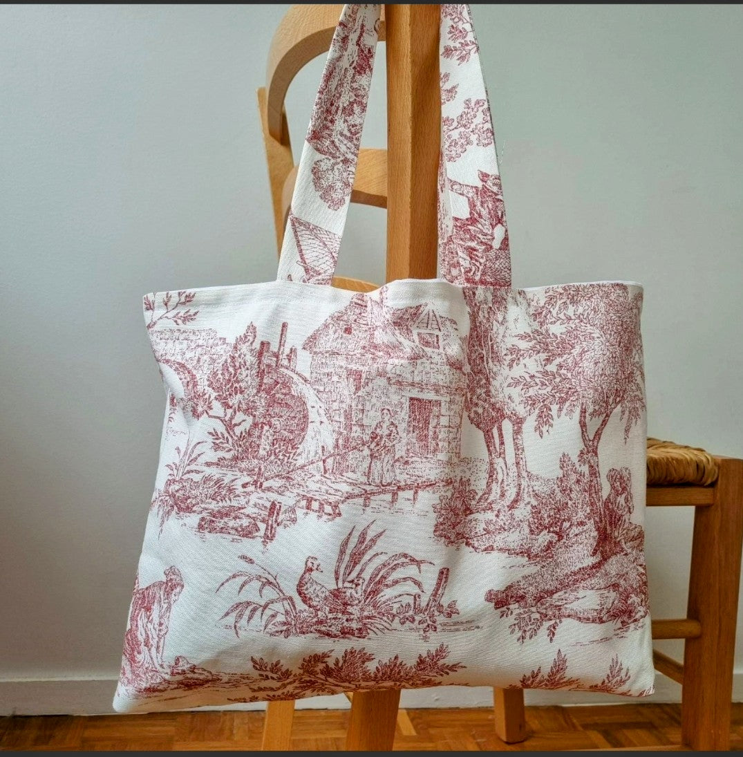 Sac cabas toile de Jouy