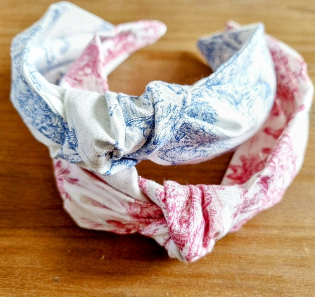 Serre-têtes toile de Jouy