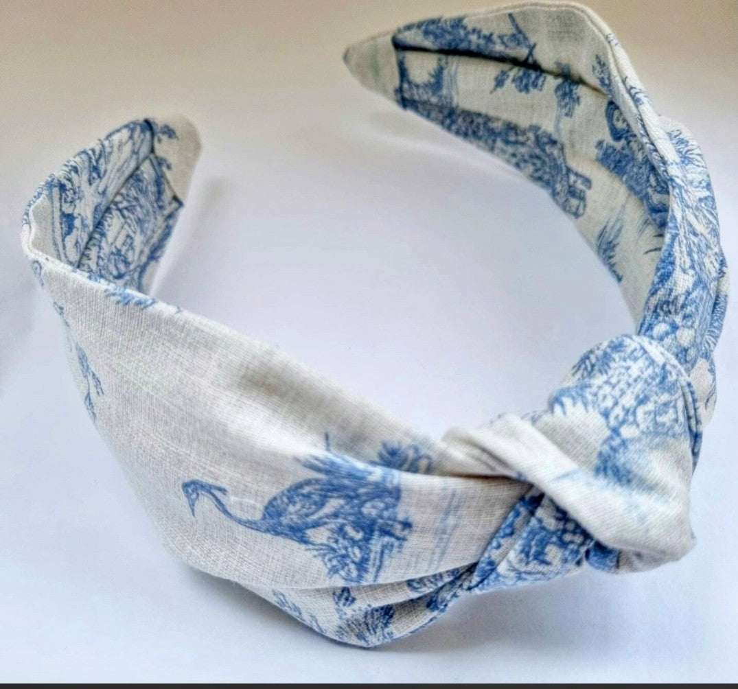 Serre-têtes toile de Jouy