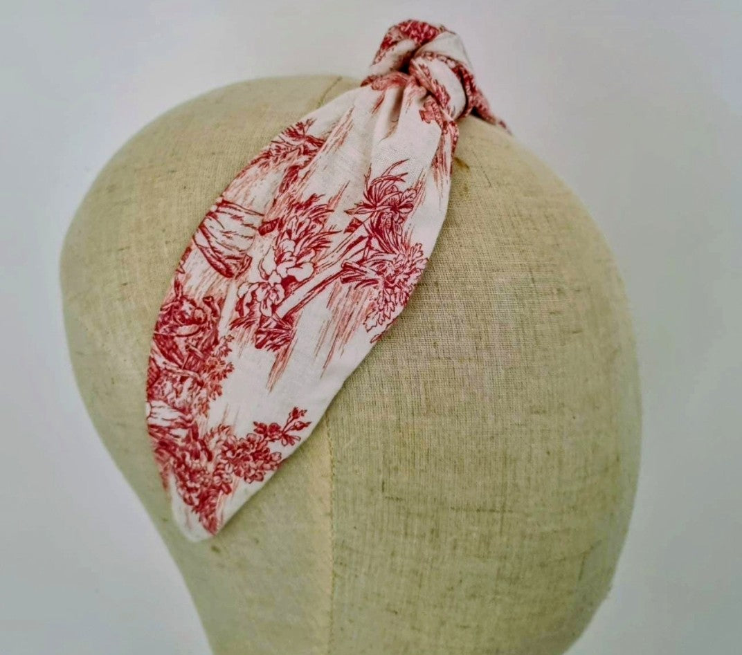 Serre-têtes toile de Jouy