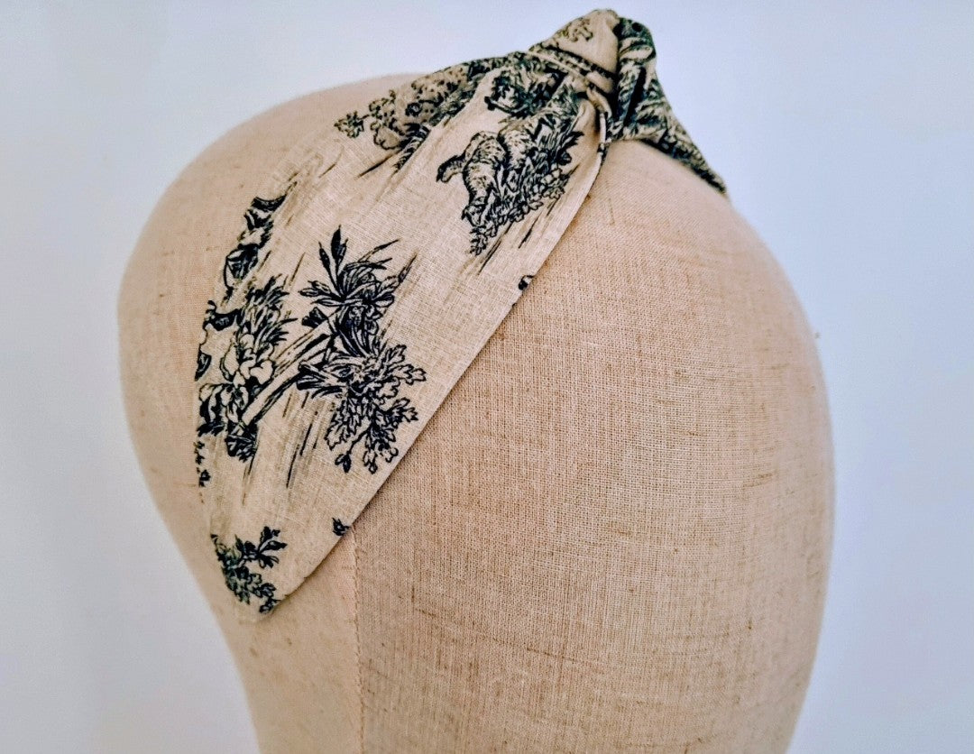 Serre-têtes toile de Jouy