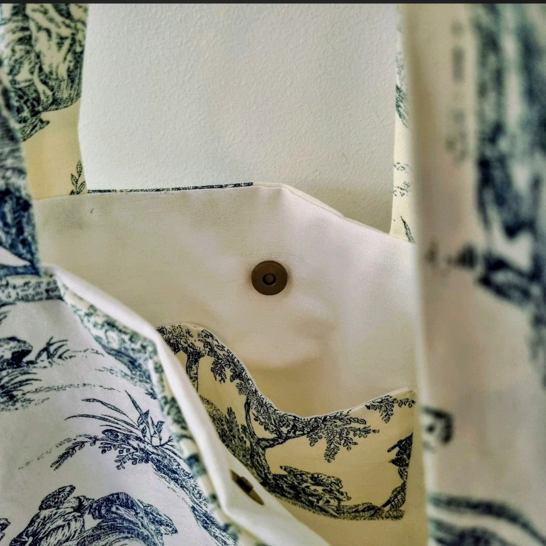 Sac cabas toile de Jouy