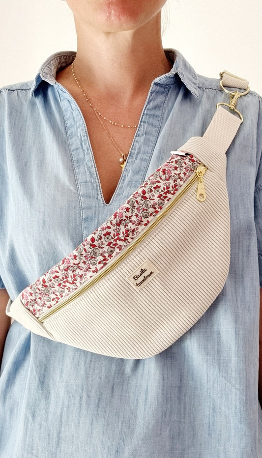 Banane velours côtelé écru