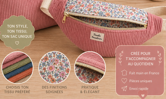 Personalisierbare Bauchtasche aus Samt